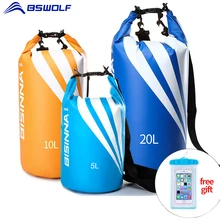BSWolf 5L/10L/20L/30L/40L Водонепроницаемый сухой мешок пакет мешок открытый плавательный рафтинг лодок Рыбалка Водонепроницаемость
