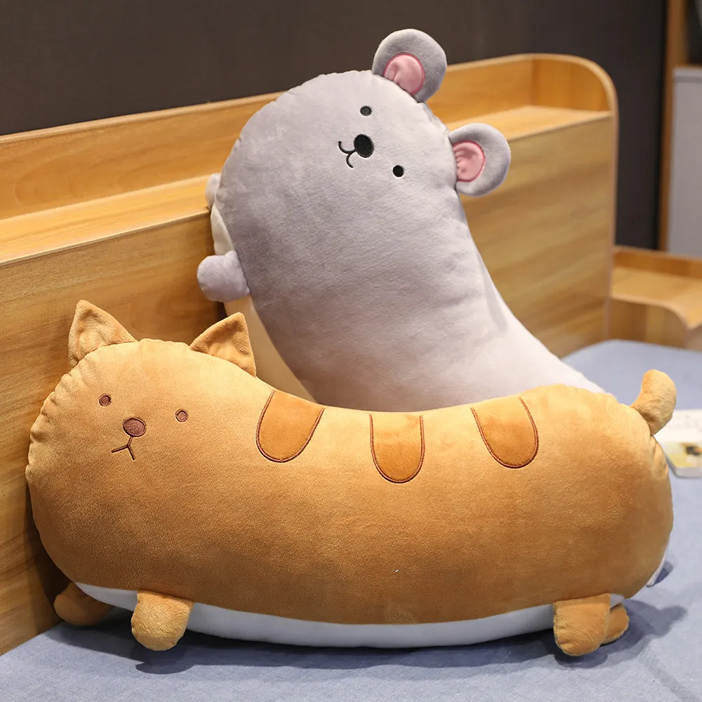 65/85 Cm Sausage Shape Animal Pillow Plush Toy Lovely Stuffed Animal Pig Cat Unicorn Mouse Pillow Kids Birthday Gift Home Decor