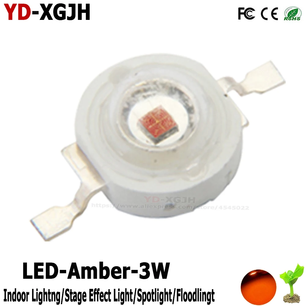 3 Вт Янтарный 595 600nm SMD COB сценический светильник Диодная уличная прожекторная