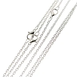 Elegant Black & Gold Cross Link Chain Necklace Set - 10 Pieces (Silver)