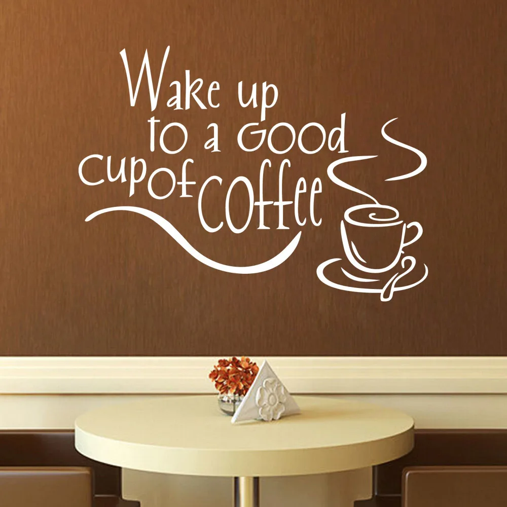 LH399 Wake Up To Good Cup Of Coffee Decor виниловая наклейка на стену цитата Вдохновение украшение