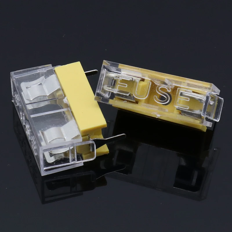 DC Fuse Holder 10 pcs Panel Mount PCB Fuse Holder Case w Cover 5x20mm