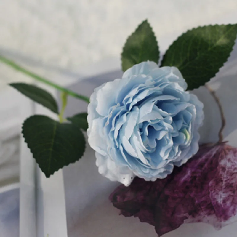 Букет из пионов искусственные цветы для дома Декор Шелковый Искусственный цветок пионы искусственные цветы для свадьбы DIY украшения - Цвет: blue