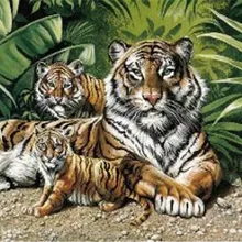 Горячая Togers мать и ребенок тигры печатные DIY цифровая картина маслом по номерам модная ручная живопись без рамки 40x50 см