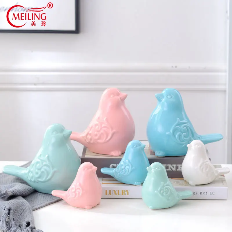 

Modern Home Garden Decorative Ceramic Bird Figurine Collectible Animal Statuettes Sculpture Housewarming Gifts For Bird Lover