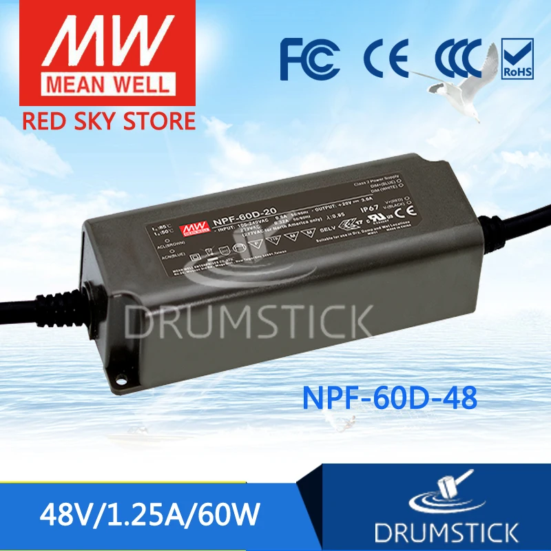 

MEAN WELL NPF-60D-48 48V 1.25A meanwell NPF-60D 48V 60W Single Output LED Switching Power Supply