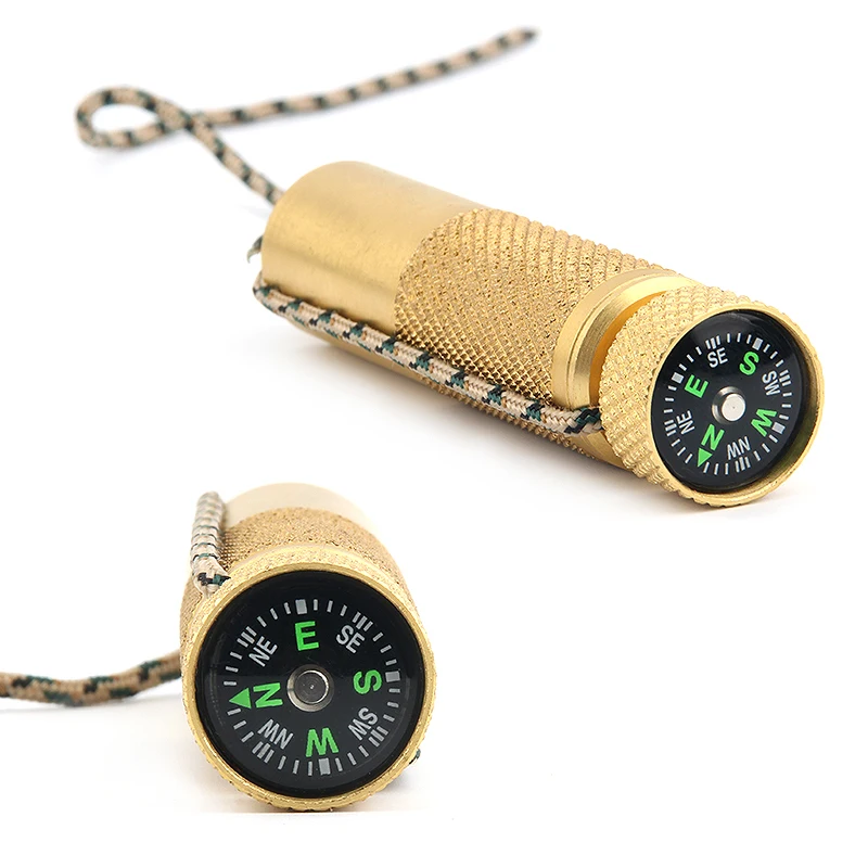 

Brass Waterproof Canister Seal Capsule Bottle Box Outdoor Camping Compass