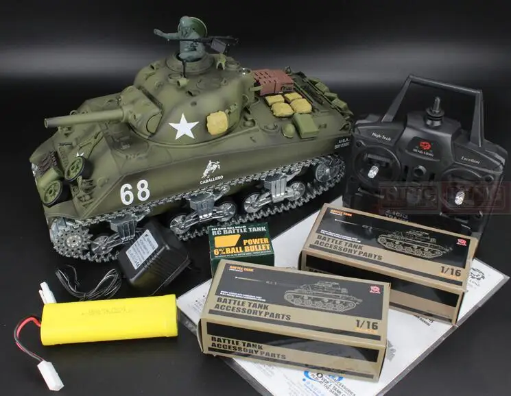 Henglong масштаб 1/16 ГГц Радиоуправляемый Танк Sherman M4A3 боевой танк армия США Ultimate
