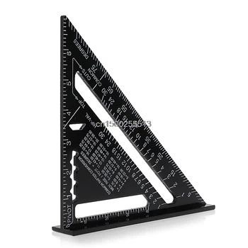 

7" Imperial System Black Aluminum Alloy Measure Speed Square Roofing Triangle