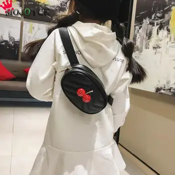 

Cute Cherry Kids Girls Fanny Packs Belt Leather Chest Shoulder Waist Bags for Women 2018 Belt Bag