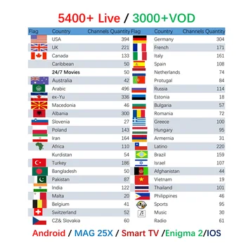 

Best World IPTV 5000+Live M3u Subscription USA UK Germany Canada France Switzerland Australia Albania Arabic IPTV Android TV Box