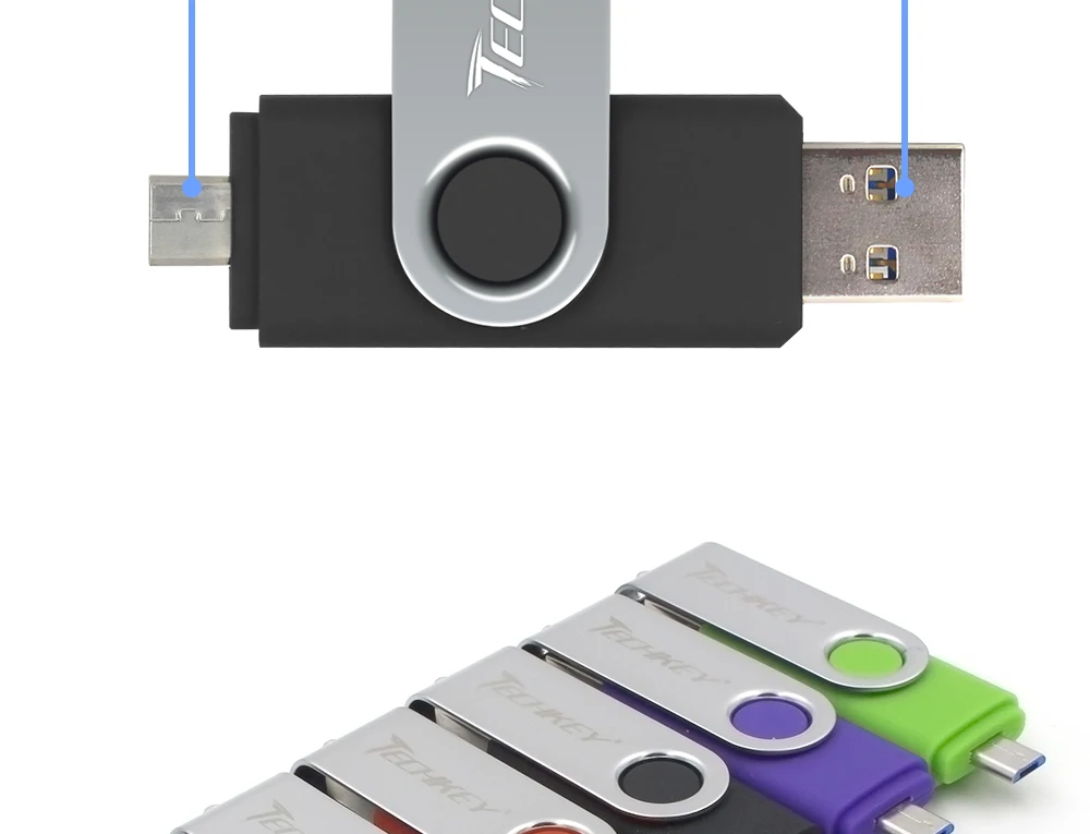 OTG usb 3,0 usb флэш-накопитель 3,0 TECHKEY pen drive 8 ГБ 16 ГБ 32 ГБ 64 Гб memoria флеш-накопитель memoria Cel stick pendrive u disk подарок для мобильного телефона