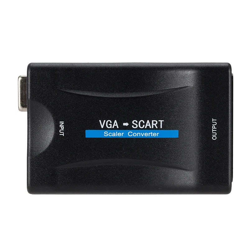 1080P VGA to SCART Video Audio Converter Adapter + Remote Control + USB Cable VGA Cables