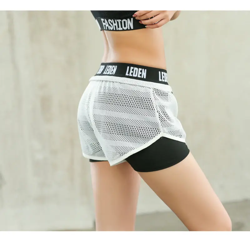 Sports Fitness Shorts Women`S Yoga Breathable Quick Dry Fitness Running Short Pants Double Layer Jogging Gym  Workout Clothes (3)