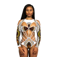 Африка стиль 3D принт одна деталь для женщин купальник сексуальный цветочный купальник-бикини наборы для ухода за кожей одежда с длинным рукавом повязк