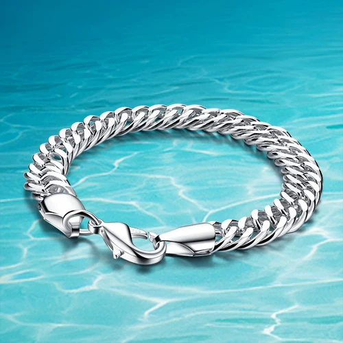 Hot sale!!!925 sterling silver jewelry bracelet men thick genuine solid silver bracelet men; Woven chain width 10mm Hot sale!!!925 sterling silver jewelry bracelet men thick genuine solid silver bracelet men; Woven chain width 10mm