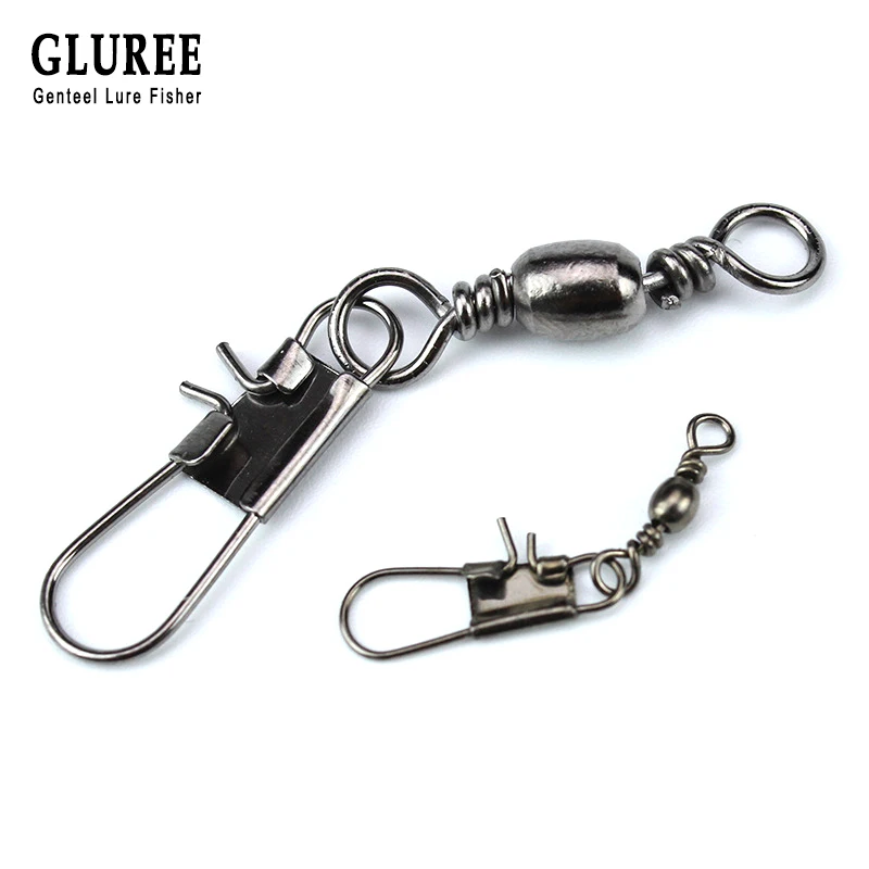 

GLUREE 1Pcs 2# 4# 6# 8# 10# 12# 14# Fishing Lure Connector B Type Pin Swivel Snap Solid Rings Fishing Tackle Tool Accessories