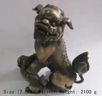 

Elaborate Chinese ancient copper feng shui to ward off bad luck kirin mother and child statue