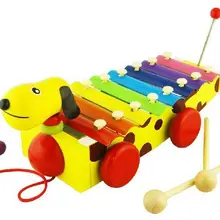 Деревянный животных собака ребенка трейлер бить фортепиано шт октавы стук фортепиано ребенка раннего образования головоломки музыка