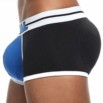 

New Style Mens Enhancing Underwear Boxer Trunks Sexy Bulge Padded Front + Back Magic buttocks Removable Push Up Underpants