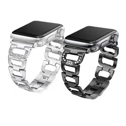 Роскошный браслет для apple watch 3/2/1 ремешок 38/42 мм Нержавеющая сталь металлический ремешок для наручных часов iwatch, ремешок на запястье