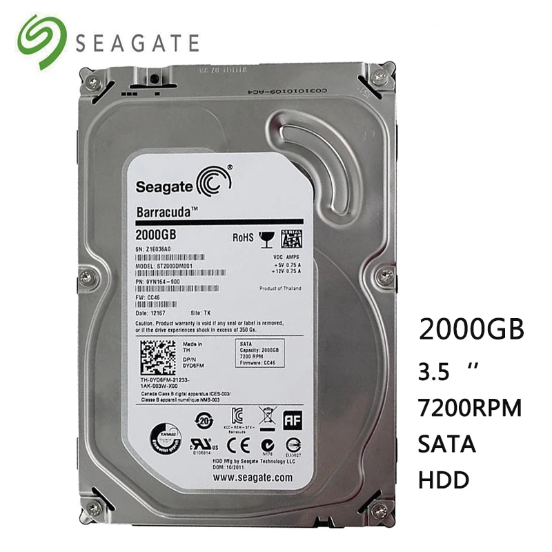 Skup Twardy dysk twardy 2TB komputer stacjonarny HDD 3.5 \