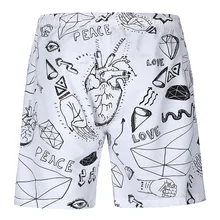 Новинка года, Фабричный выход, мужские летние 3D пляжные шорты с рисунком цветка, клетчатая полоса, звезда, много стилей, костюм для пары, повседневный спортивный костюм