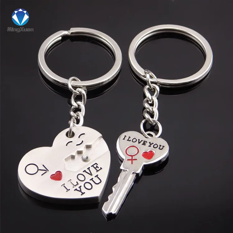 MINGXUAN 1 пара брелок для ключей посеребренный брелок с цепочкой "Love" сувениры подарок на день Святого Валентина 9 видов стилей