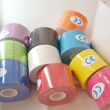 1 рулон кинезиологический спортивный тренажер для мышц клейкая лента хлопок эластичный бинт терапевтический уход физио натяжение травматизм Поддержка 5 м x 5 см