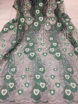 

7 Color Tulle Embroidered Net Lace African French Laces Fabrics High Quality Nigerian French Net Lace 2018 With Sequins Wedding