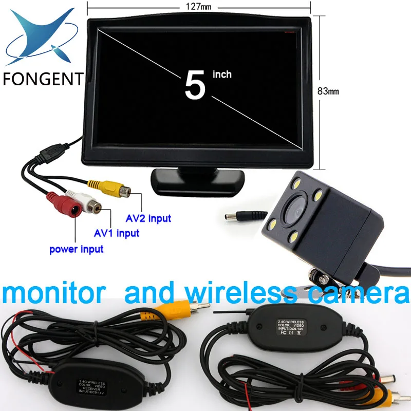 

5 inch Car Monitor for Rear View Camera Auto Parking Backup Reverse Monitor HD 800*480 tft-lcd Screen 2 Mounts/Brackets Optional