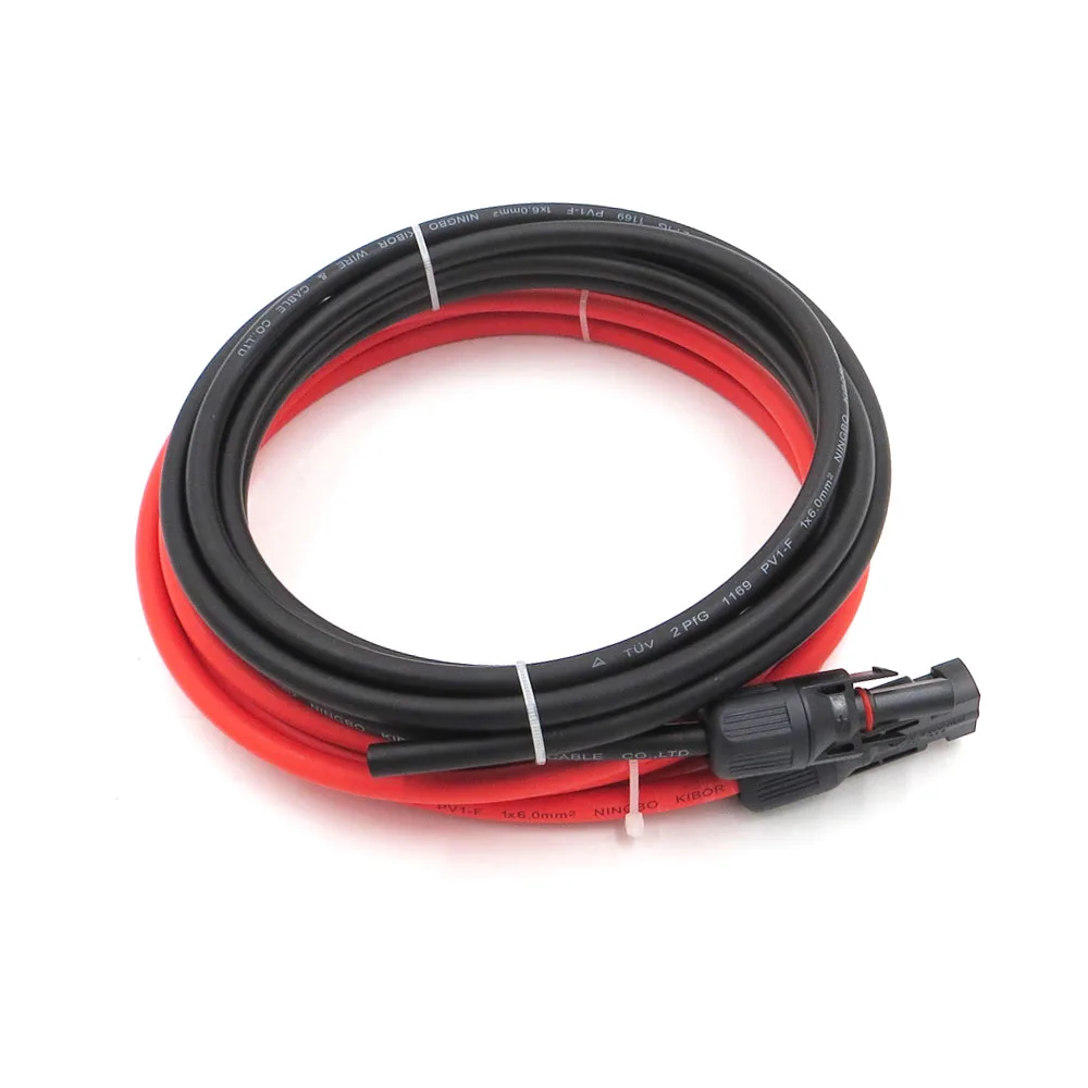 1 пара X 10awg 12awg 14awg MC4 PV кабель для подключения панели солнечных батарей, мужской и женский разъемы с TUV CE 2.5mm2 4mm2 6mm2