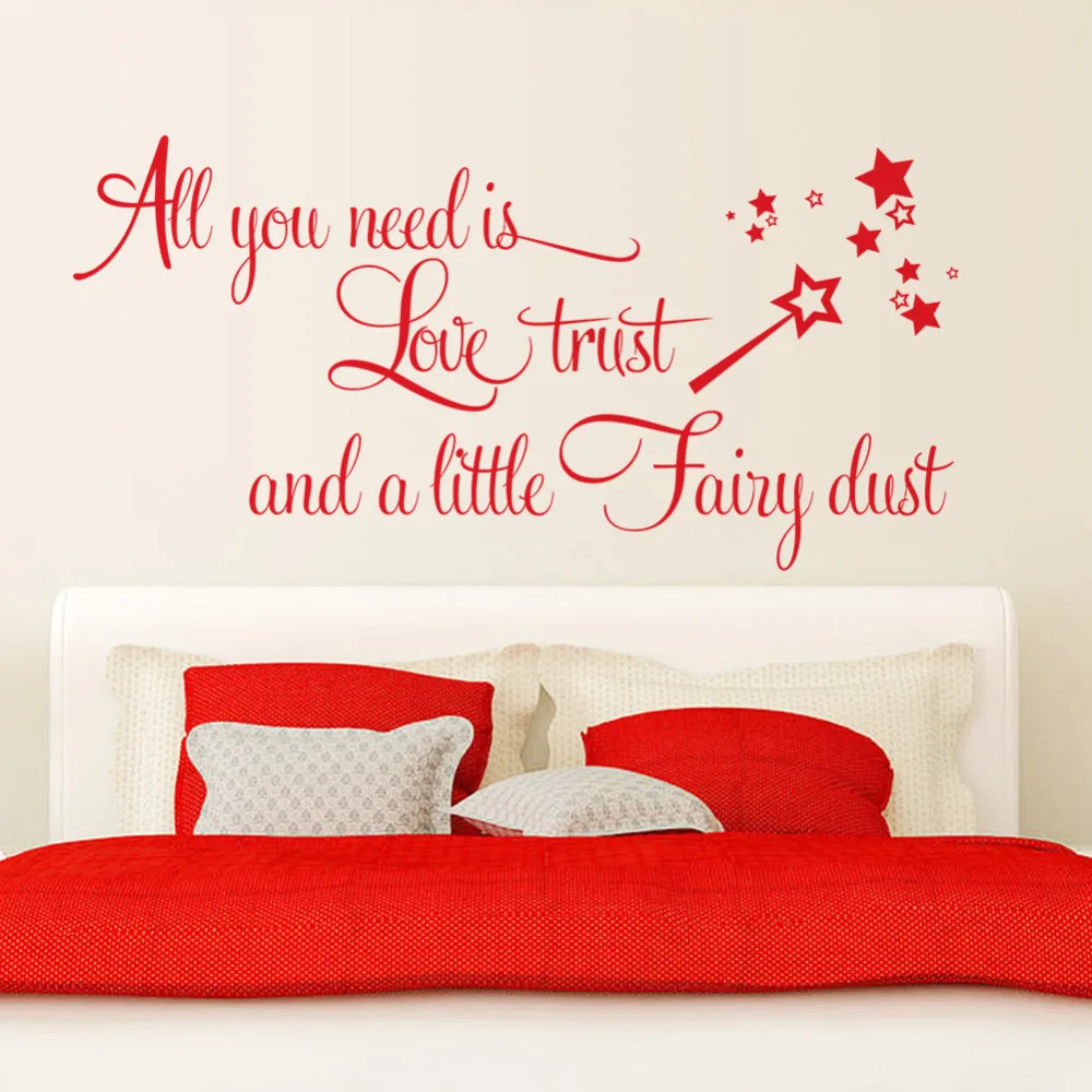 Love Trust quote Wall Sticker Bedroom Art decal decor Wall Lettering