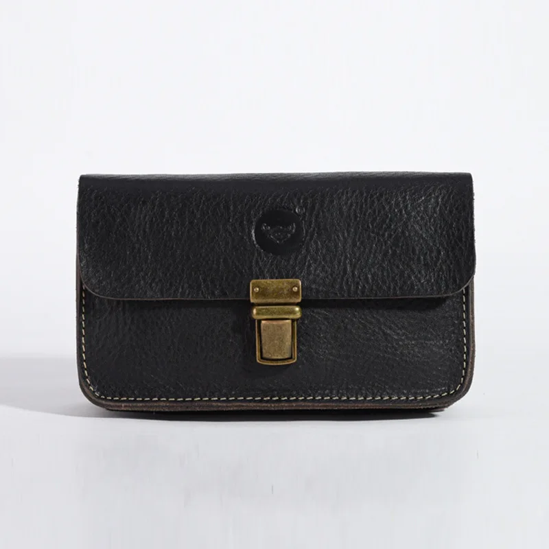Vintage Crazy Horse Leather Purse New Apple 6PLUS mobile phone bag Men's pockets Waist bag #1195-3 Vintage Crazy Horse Leather Purse New Apple 6PLUS mobile phone bag Men's pockets Waist bag #1195-3