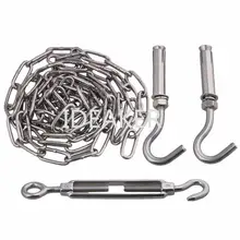 M4x3M 304 Нержавеющая сталь Серебро 150 кг загрузки фаркоп цепи набор открытый сушки подтяжки