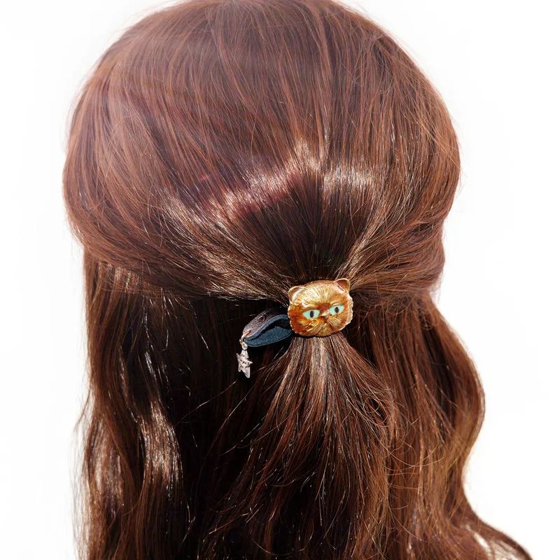 Manxiuni украшение для волос с героями мультфильмов Резиновая лента Женские аксессуары резинки для волос металлическая повязка на голову в виде животного девочки резинка для волос