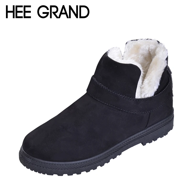 HEE GRAND/зимняя теплая обувь Модные женские ботильоны ботинки из искусственной