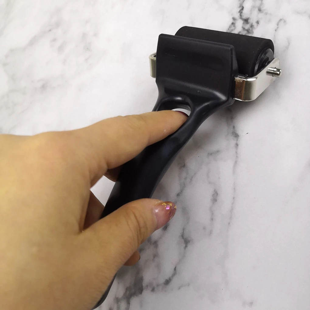 

5cm Ink Paint Roller Anti-Skid Plastic Handle Rubber Brayer Printing Crafts Projects Tool
