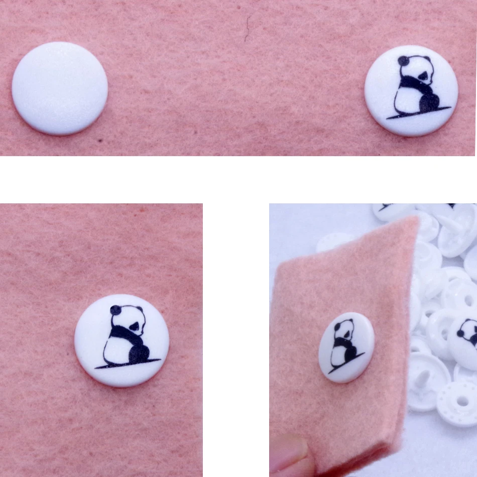 KAM Panda матовая белая удлиненная зубчатая булавка круглая животная Кнопка 12 мм 20 T5 пластиковая застежка Пуговицы детские пеленки ткань