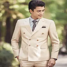 Double breasted blazer men formal dress latest coat pant suit men fashion terno slim marriage wedding suits for men’s clothing