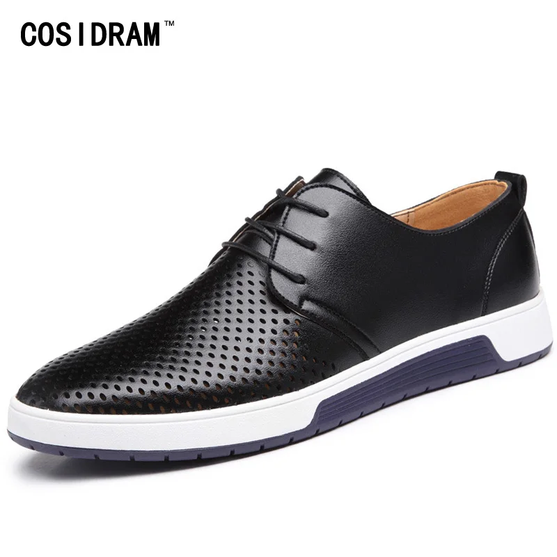 COSIDRAM Hollow Outs Genuine Leather Men Shoes New 2018 Summer Fashion ...