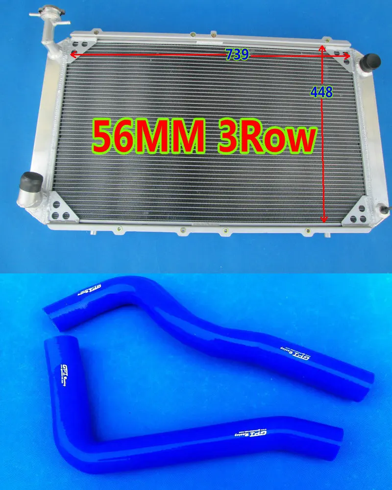 56mm 3row Aluminum Radiator & Silicone Hose For Nissan Patrol Gq Safari