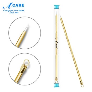 

Acne Removal Needle Stainless Steel Blackhead Blemish Removers Needle Golden Black Head Extractor Comedone Tools For Health Care