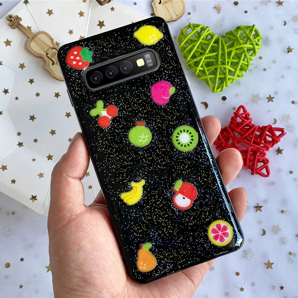 

For Samsung Galaxy S10 Plus Case Fruit Starry Sky Bright Soft Silicon Cover Case for Samsung S10 Lite Plus