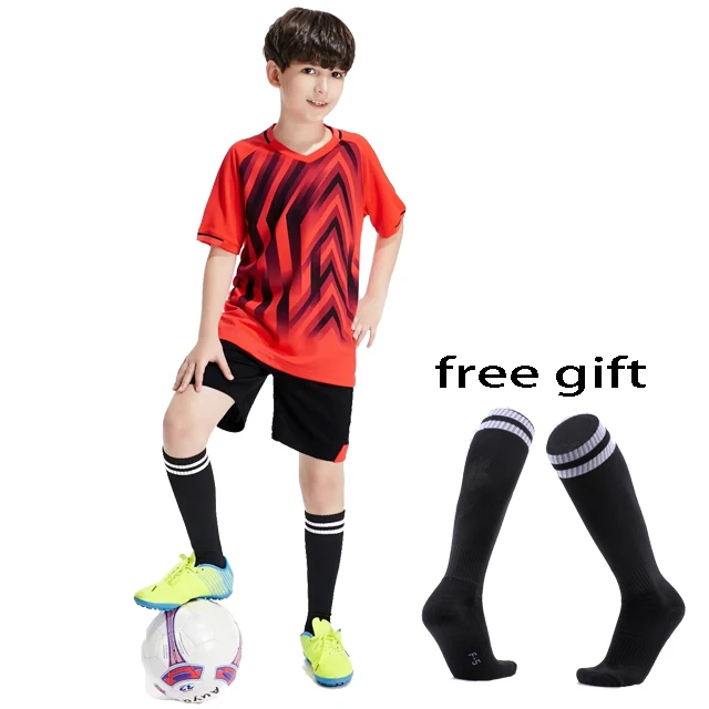 Новинка года; комплекты футбольной формы для мальчиков и девочек; Survetement; футбольные комплекты для детей; Молодежная футбольная одежда; тренировочная форма; футбольные носки - Цвет: orange