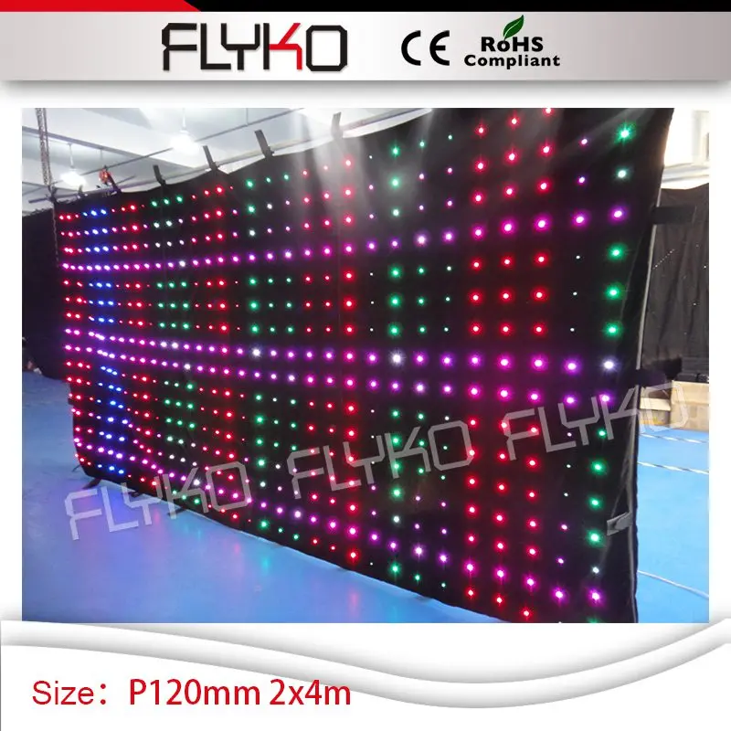 

7ft by 14ft leds show video effect P12 led backdrop led lighting curtain