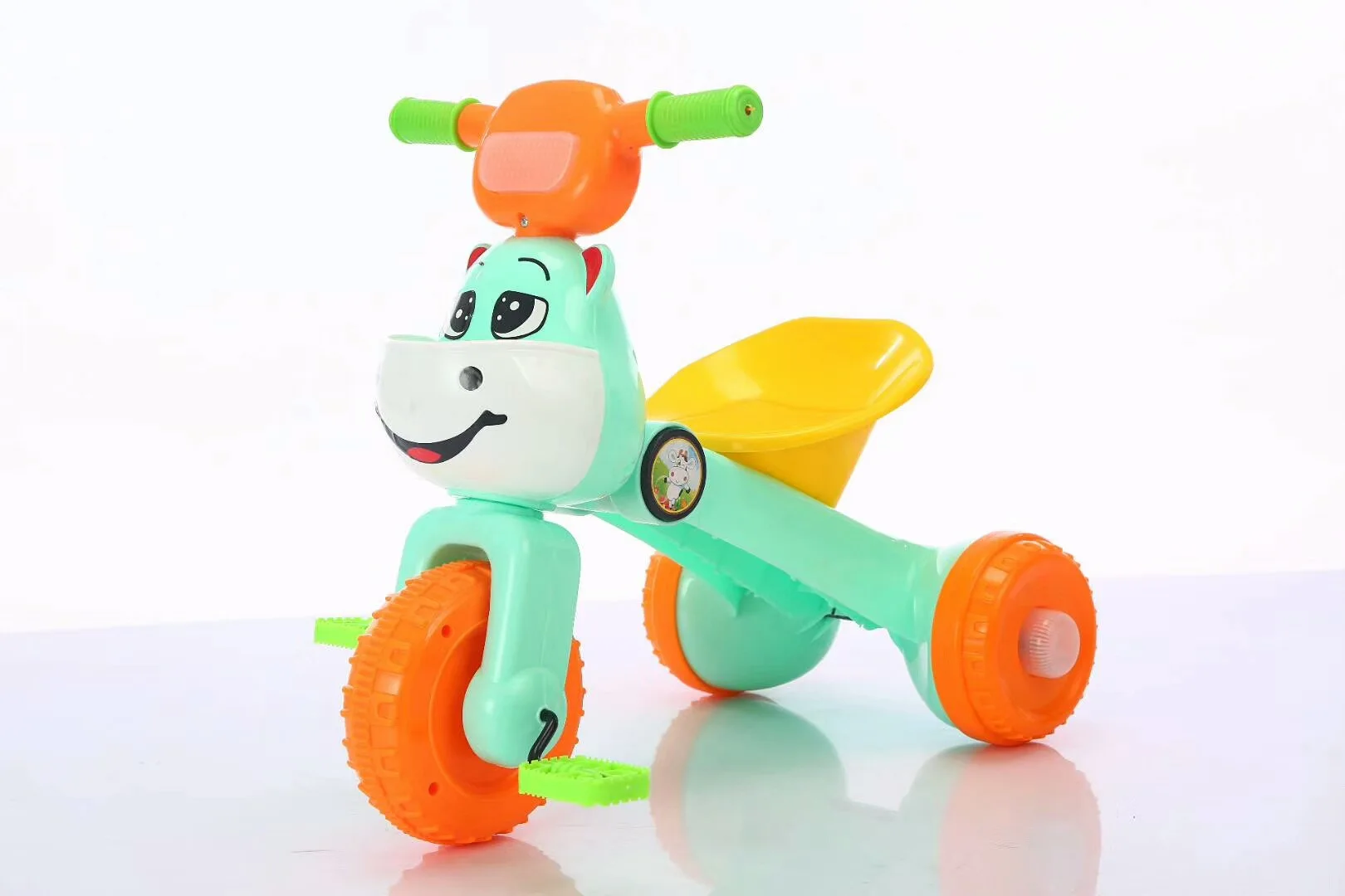 Мультяшный детский трехколесный велосипед, детский велосипед, игрушечная тележка, складные музыкальные огни, ходунки для малышей, игрушечный автомобиль, От 1 до 6 лет - Цвет: Черный