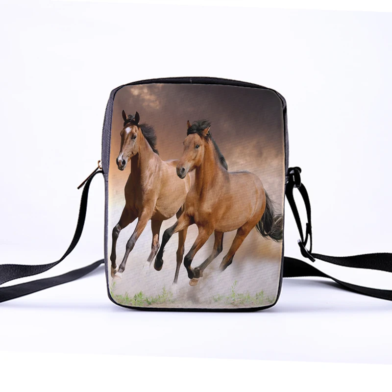 

CROWDALE Women Messenger Bags 3D-Denim Animal-horse Shoulder Bag Handbags galloping horse Children Crossbody Bag 23x17x5cm