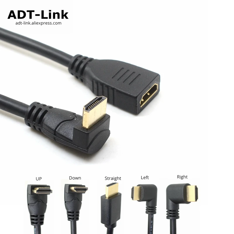 Удлинительный кабель HDMI 2 0 верхний правый левый угловой Папа мама удлинитель 2K * 4K