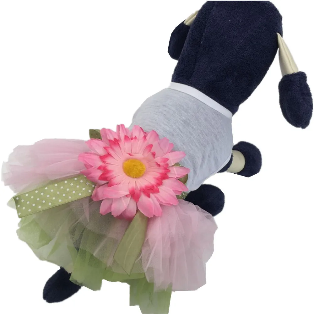 Small-Pet-Dog-Cat-Summer-Sunshine-Flower-Bow-Pattern-Dress-Tutu-Shirt-Dress-Skirt-Puppy-Clothes